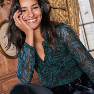 Boden Lavinia Silk Blouse W0465 Size 6